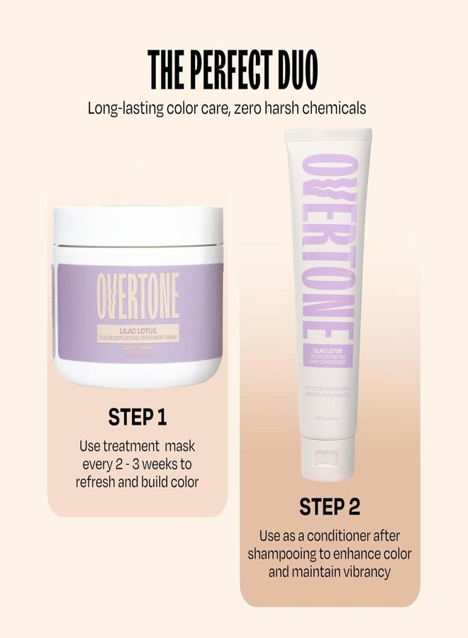 Overtone Semi Permanent Hair Color Conditioner, Lilac Lotus, 8 oz, Nourishing, Damage-Free, Color Depositing Mask for All Hair Types with Shea Butter & Coconut Oil, Vegan & Cruelty-Free - Image 3